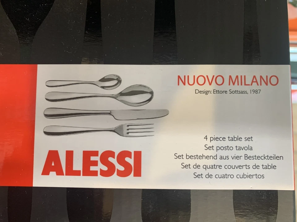 NEU Alessi 4 teiliges Besteckset Serie Nuovo Milano Design Ettore Sottsass - Bild 2 von 4