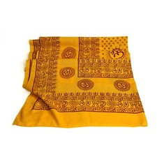Meditation Yoga Prayer Shawl - Mantra Om - Yellow Large