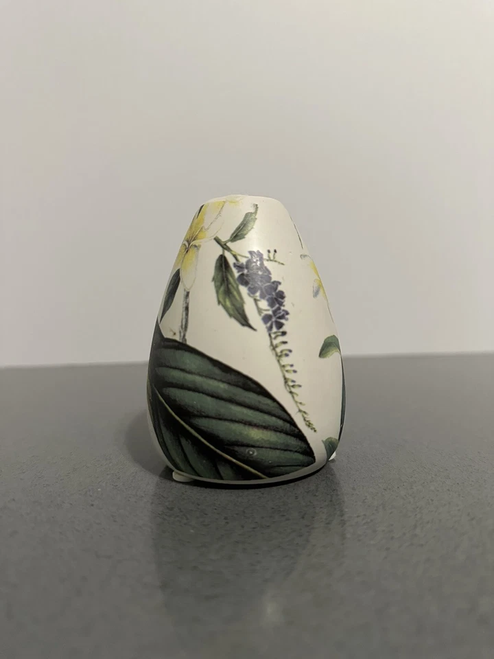 Vintage Small White Vase Hand Painted Floral Teardrop Shape Studio Art Pottery - Image 4 of 4