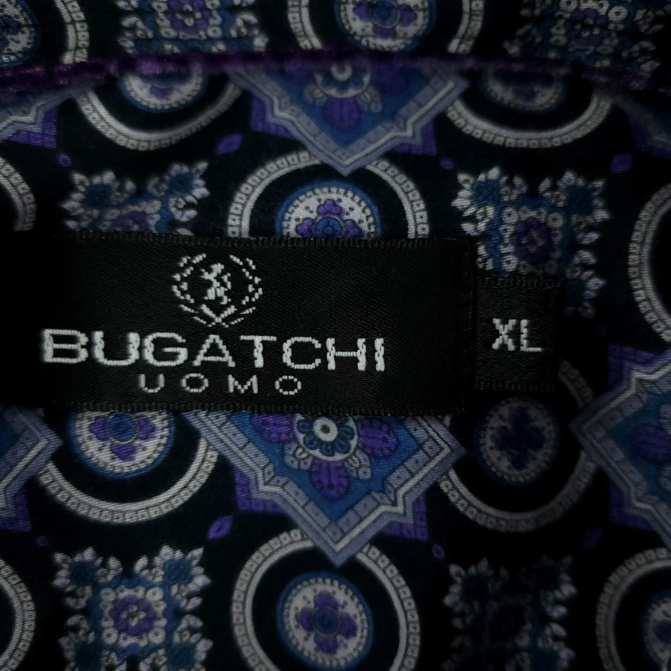 Bugatchi Shirt Mens Large Purple Abstract Business Office Casual - Image 4 of 4
