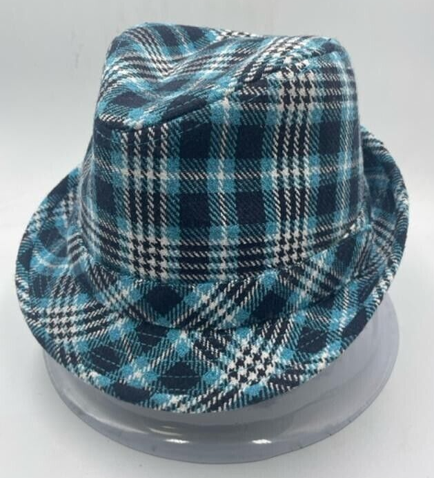 Fedora Panama Color Straw Hats Bulk Lot 12 Units Blue/Brown