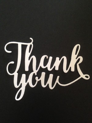 ''Thank you'' Word Die Cut Embellishments 6 pcs 2'' x 2-3/4'' Scrapbook Cards Crafts