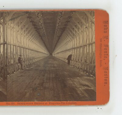 Interior Suspension Bridge Niagara Falls John Soule Stereoview