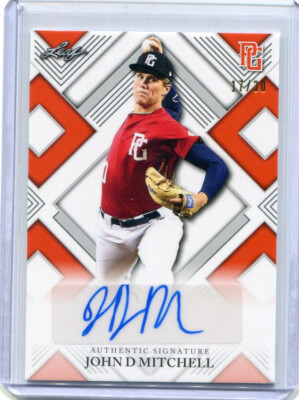 2023 Leaf Perfect Game Showcase Autographs Orange John D Mitchell Auto 17/30