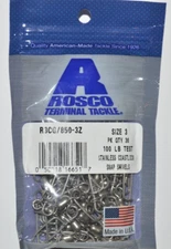 rosco terminal tackle stainless coastlock snap swivels size 3 100 lb 36 per pack