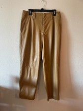 A New Day Pants Women's Size 10 Faux Leather Brown High Rise Straight Leg