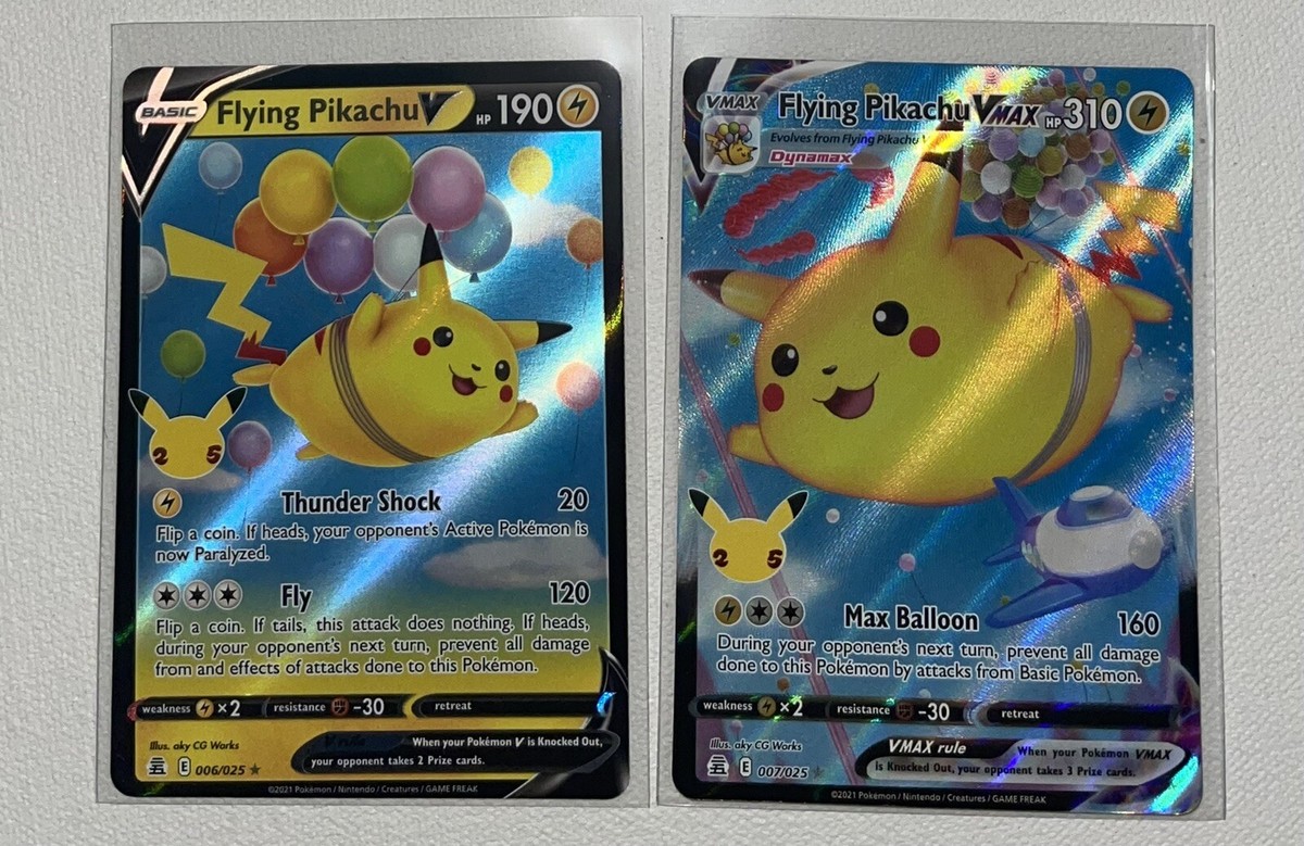 Pokemon Celebrations 25th Anniversary All 5 Holo Set Pikachu Card
