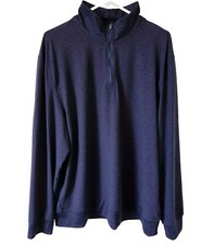 Van Heusen Shirt XL Mens Performance Regular Fit 1/4 Zip Long Sleeve Navy Blue