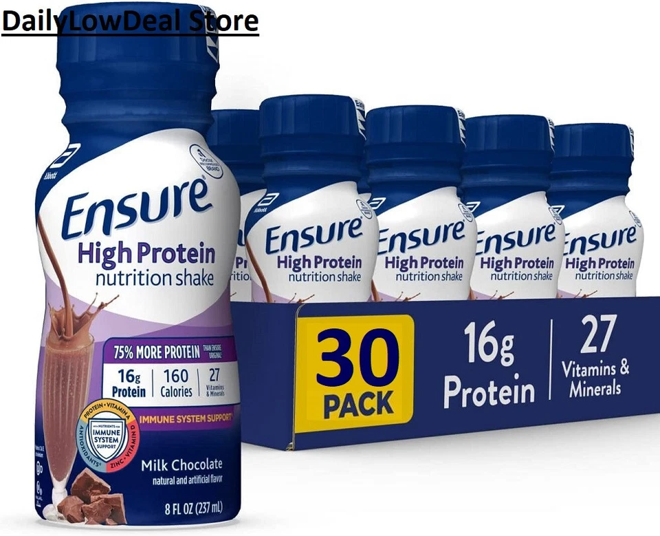 Ensure High Protein Milk Chocolate Nutrition Shake 8 fl. oz., 30-Pack - Image 4 of 4