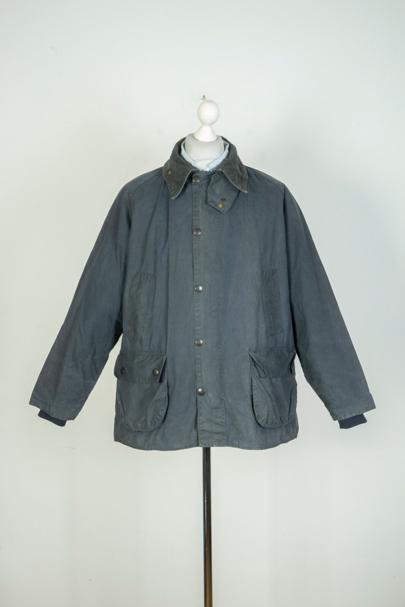 Mens Barbour Classic Bedale Wax Cotton Navy Blue Jacket Size 46 | eBay