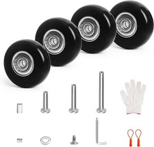 Luggage Wheels Replacement Kit 4PC 40mm x21mm PU Wheels with Bearing 3 Length...