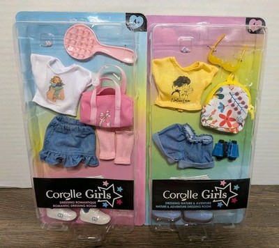 Lot of 2 Corolle Doll Outfits -Nature & Adventure and Romantic Dressing Room 