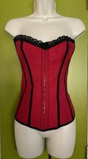 Red/Black Reversible Corset Jacquard Gothic Bustier Gothic Renaissance Cosplay