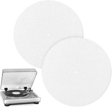 2 Pcs Record Player Slipmat Felt 12-Inch Turntable Mat for Vinyl Anti-Static