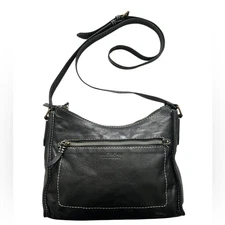 American Leather Company Black Leather Cross Body Bag