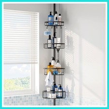 Corner : Stainless Steel Rustproof 4-Tier Shower Organizer - 47-121 inch Adju...