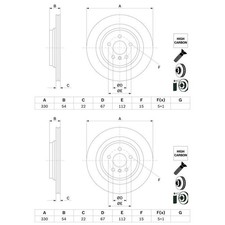 2X BOSCH BREMSSCHEIBEN Ø330mm HINTEN PASSEND FÜR MERCEDES-BENZ GLE M-KLASSE