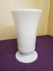 Vintage E O BRODY Company M5000 USA Milk Glass Flower Vase Ribbed Footed W2