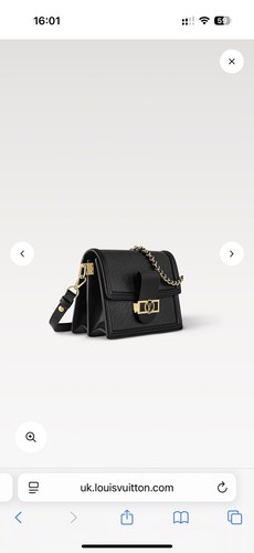 Louis Vuitton Dauphine Shoulder Bag mm Black Leather