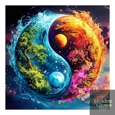 Landscape Paint by Numbers for Adult,Yin Yan Paint by Numbers Kit for Adults