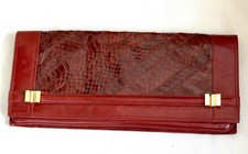 Luxury Designer VINTAGE Pelletterie C3 Genuine Exotic Skin Clutch w/ Mirror