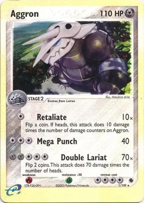 Aggron - 1/109 - Pokemon Ex Ruby & Sapphire Reverse Holo Rare NM