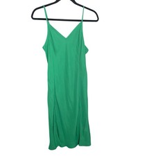 Land's End Womens Slip Dress Sz 10 Green Nightie Base Layer Adjustable Straps