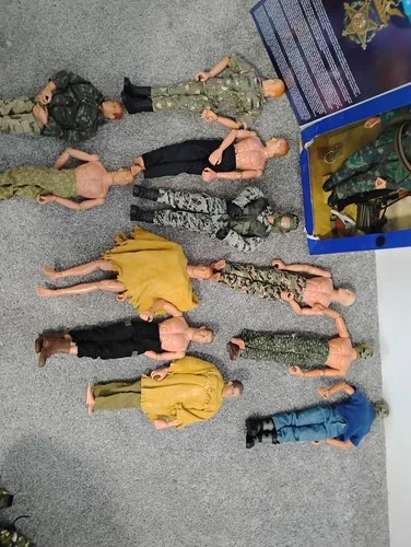 12" GI Joe lot, clothes, weapons, tent, Roy P Benevidez