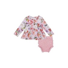 Posh Peanut Pari Floral Ruffle Top Bloomers Set - Pastel Purple