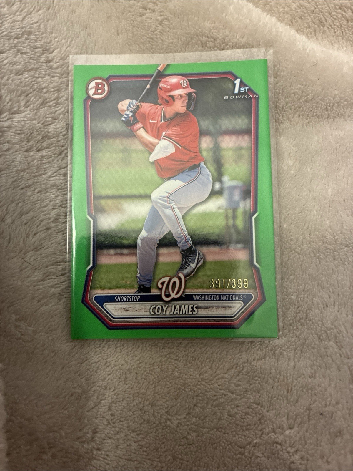 2026 Bowman Coy James BP-33 1st Green #/99 Washington Nationals