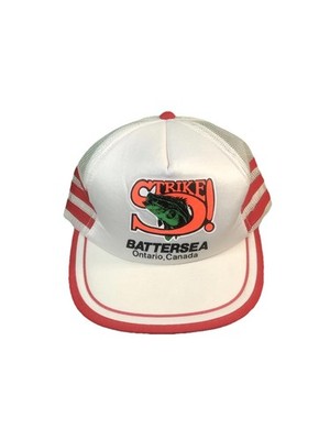 Vintage Three Stripe Trucker Hat Fishing Fisherman Canada Youngan Snapback Clean