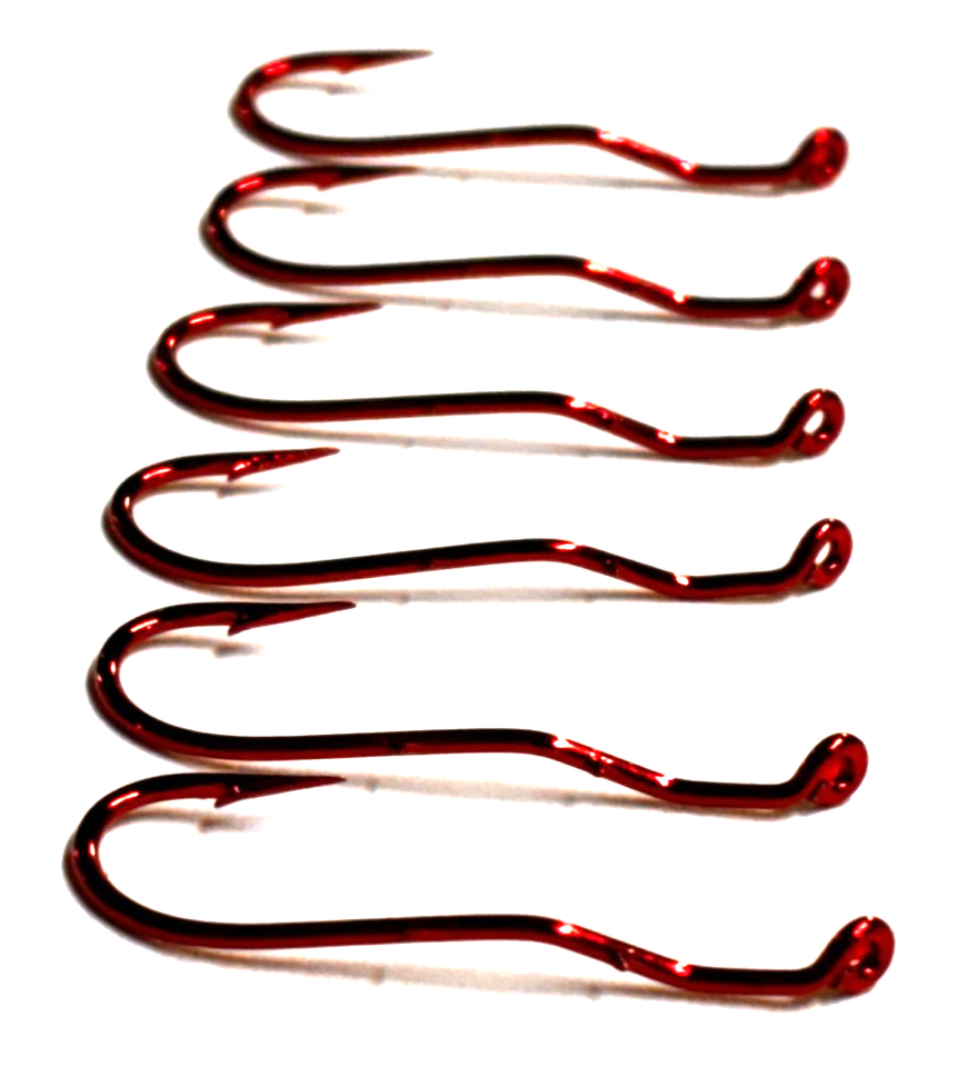 Tru-Turn Blood Baitholder Rosso - Ganci Da Pesca Occhio Giù - Scegli La Taglia (Confezione Da 6)