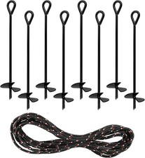 Ground Anchors 15 Inch - 8pk Black Shed Anchor Kit Greenhouse Tie Down Ground...