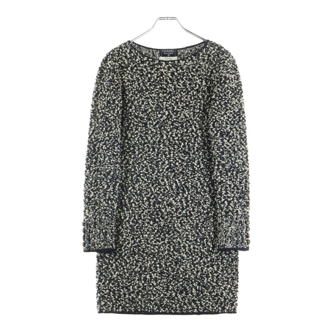 CHANEL 94A Tweed Sequin Dress One Piece Black white Womens Used 4923ca13981a967c