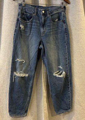 #ad #ad GAP Womens Barrel High Rise Jeans Medium Wash Sz 27 4R Trendy Everyday Basics $48.97