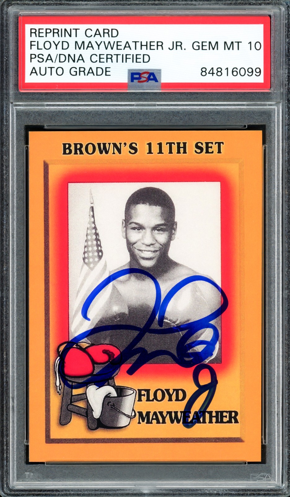 Floyd Mayweather Jr Signed 1997 Brown's Boxing Reprint RC #51 Auto 10 PSA/DNA