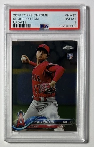 Shohei Ohtani L.A. Dodgers Topps Chrome Update PSA 8 NM-MT Rookie Card!! # HMT1