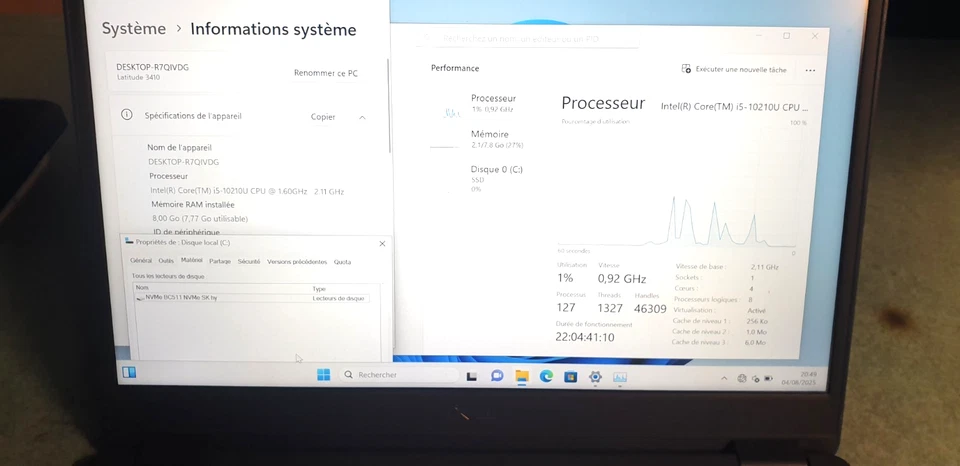 Dell Latitude 3410 · i5-10210U · 8GB · 512GB, photo 2 sur 5