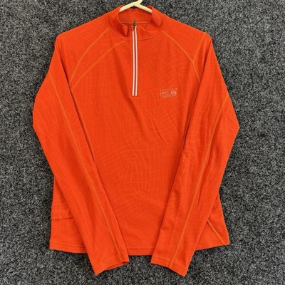 Mountain Hard Wear Women's Long Sleeve 1/4 Zip Fleece Pullover Medium Orange