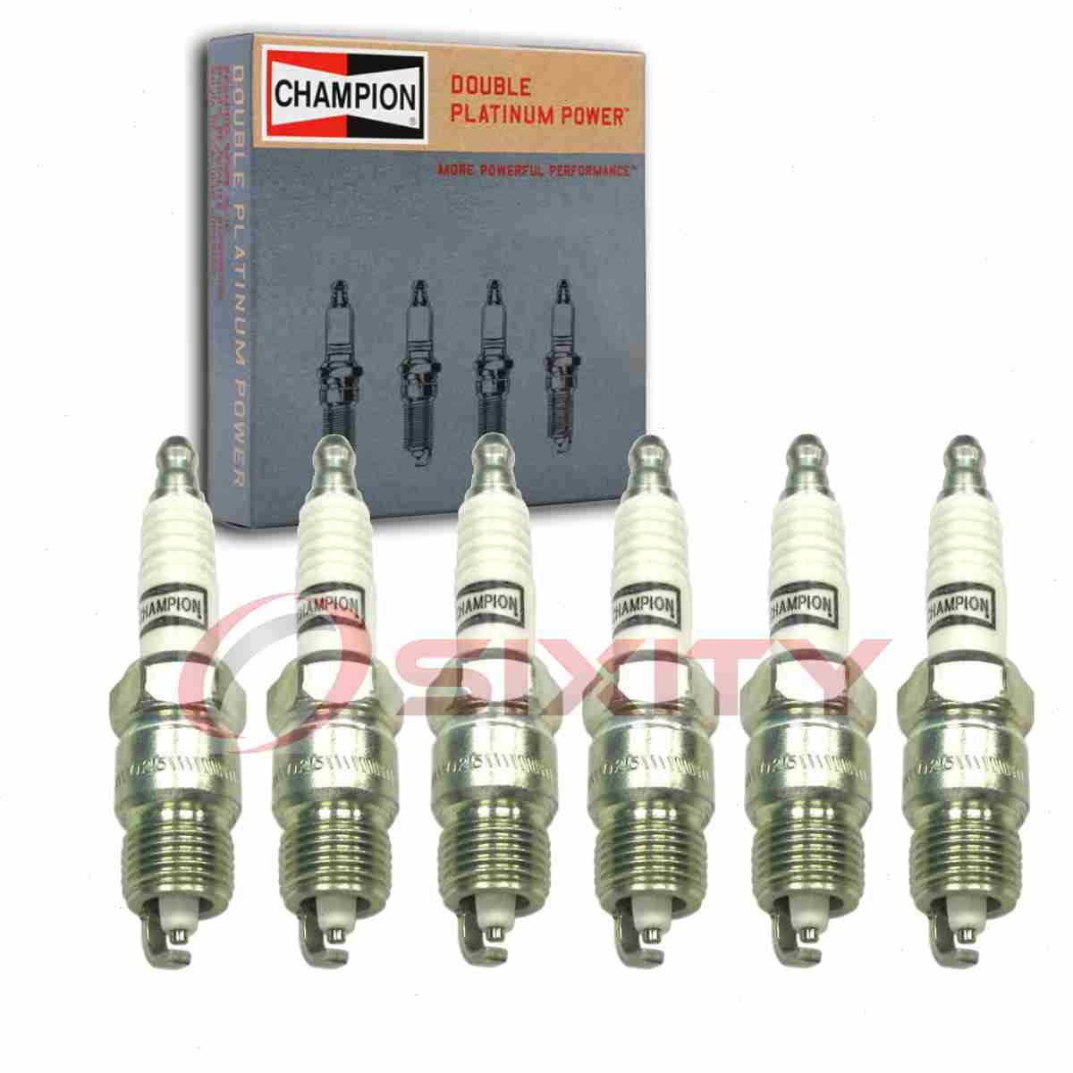 6 pc Champion Double Platinum Spark Plugs for 1980-1985 Buick Riviera 3.8L uv