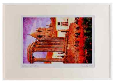 803034 Temple From Diana Evora Portugal A3 Picture Frame Watercolour print