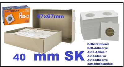 25 Hartberger Coin Holder 40 Mm Self Adhesive Format 67X67 Mm 8320040