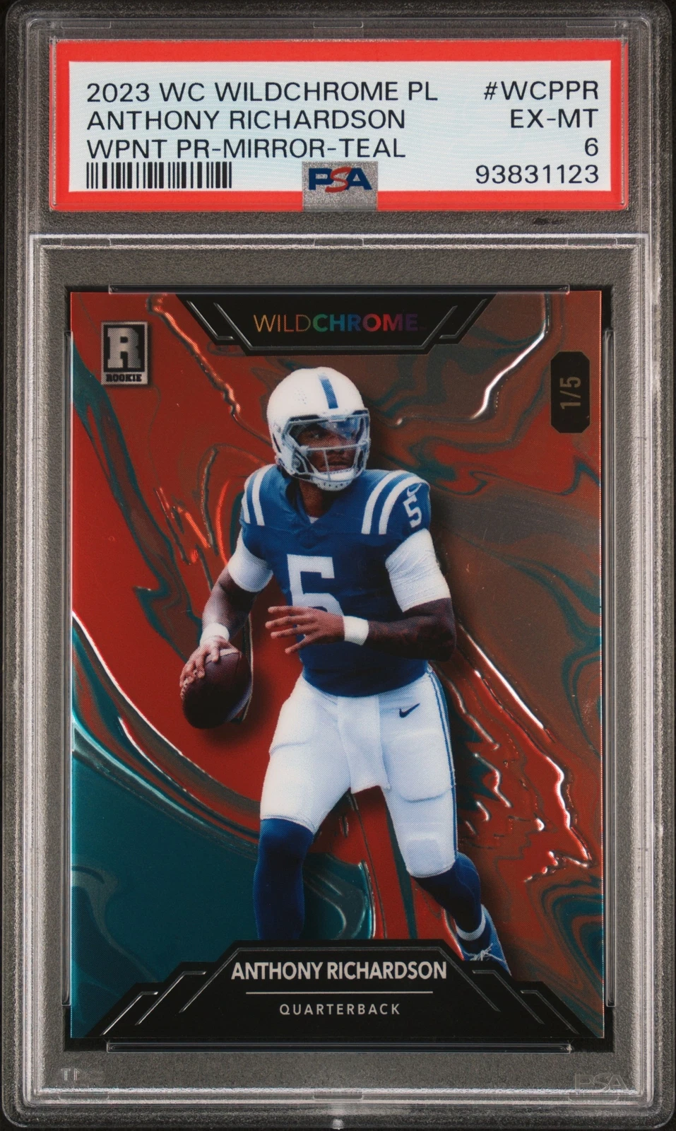 Anthony Richardson Wild Card Wildchrome Pro-Look Wildpaint Promo #WCPPR Mirror Foil-Teal