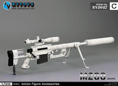 ZYTOYS ZY2027C 1/6 White Sniper Rifle M200 Weapon Model For 12