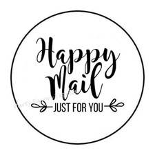 30 HAPPY MAIL JUST FOR YOU ENVELOPE SEALS LABELS STICKERS PARTY FAVORS 1.5"