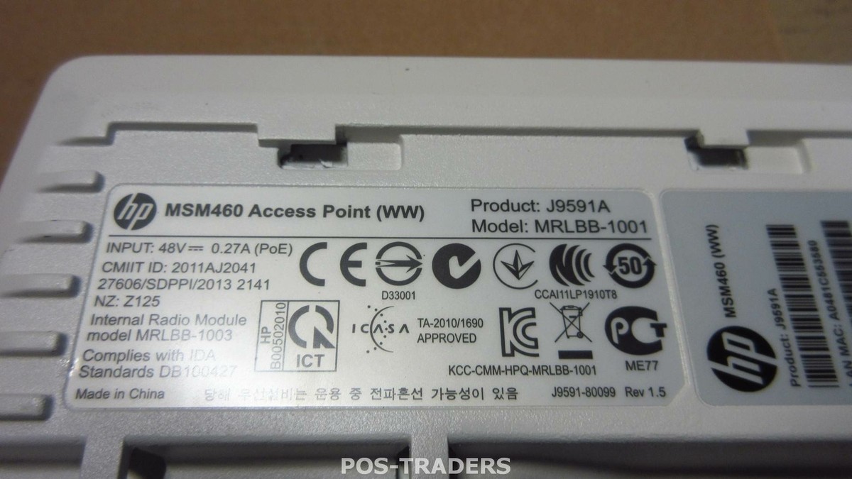 Access Point HP E-MSM460 J9591A – Dual Band 2.4/5 GHz, Velocità 1000 Mbit/s, MIMO 3 Stream, Beamforming