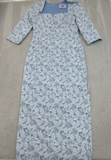 JS Collections Dress Womens 14 Blue White Floral Maxi Vintage Inspired Feminine