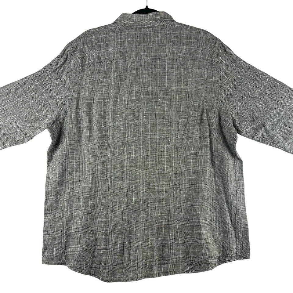 The Men’s Store Bloomingdale’s 100% Linen Glen Plaid Shirt XL  - Image 2 of 4