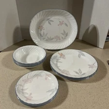 CORELLE BY CORNING " PINK TRIO " 13 PC. DINNERWARE SET