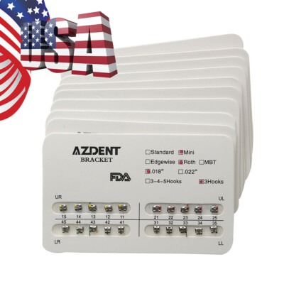 #ad AZDENT Brackets de Ortodoncia Dental Estándar Roth MBT.022 018 con Ganchos 3 345 $1894.46